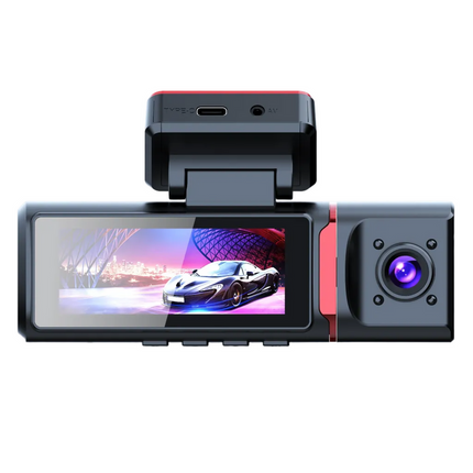 4K Dual Lens Dash Camera with WiFi – Front & Rear Recording, Compact Black Design