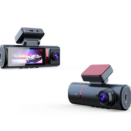 4K Dual Lens Dash Camera with WiFi – Front & Rear Recording, Compact Black Design