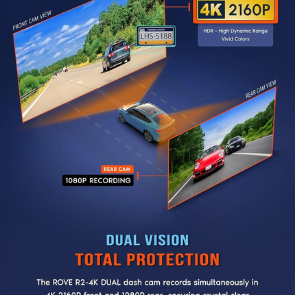 Triple Lens 4K Car Dash Camera – Front, Rear & Interior Recording with WiFi Black