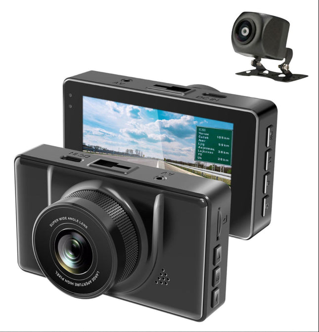 Dual Lens 4K Car Dash Camera with Wi-Fi and Night Vision – Black