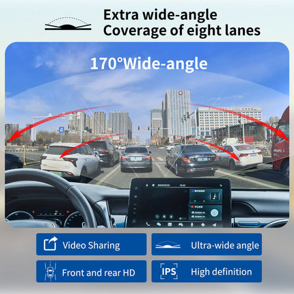 Dual Lens 4K Car Dash Camera with Wi-Fi and Night Vision – Black