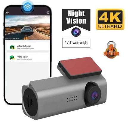 Compact 4K Screenless Dash Camera with WiFi App Control