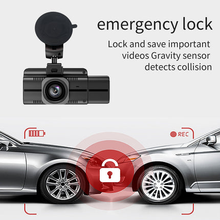 Portable 4K Front and Rear Dash Camera with WiFi and 3.0" IPS Display – Black