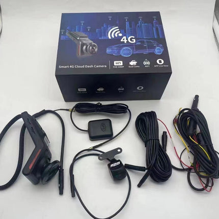 Dual Lens Dash Camera with 4G, Full HD Recording, WiFi & Night Vision – Black