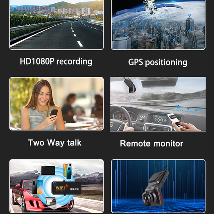 Dual Lens Dash Camera with 4G, Full HD Recording, WiFi & Night Vision – Black