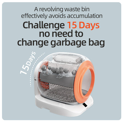 Self-Cleaning Cat Litter Box, DC 12V Rechargeable, Compact 48.5×53×50.5cm