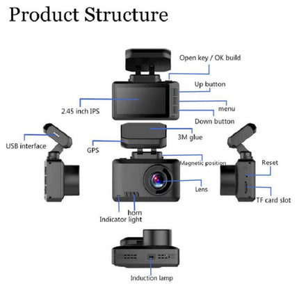 Ultra HD 4K Dash Camera with WiFi – Compact Single-Lens Black