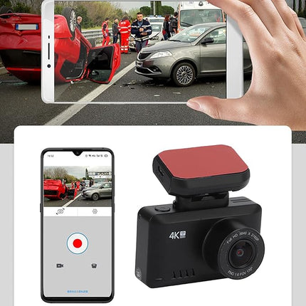 Dual Lens Dash Cam – 4K Front & 1080P Rear, WiFi Portable, Type-C, 2.45” IPS Screen