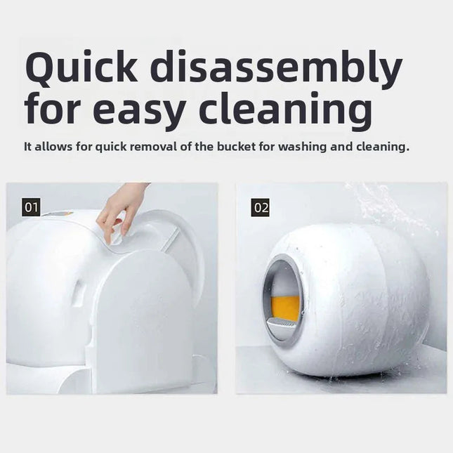 Automatic Self-Cleaning Cat Litter Box – Large Waste Bin, Odour Control, Low Power DC Operation