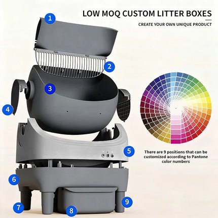 Automatic Open-Top Cat Litter Box with Intelligent Self-Cleaning and Compact Design