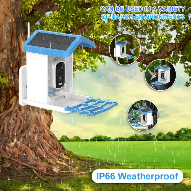 Smart Bird Feeder with 5MP 2.5K Camera | Solar & USB-C Charging | 1.5L Capacity