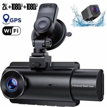 Front and Rear Car Dash Camera 2.5K Recording with WiFi App Control Black