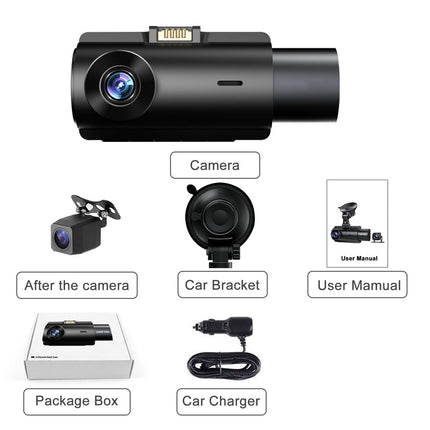Front and Rear Car Dash Camera 2.5K Recording with WiFi App Control Black