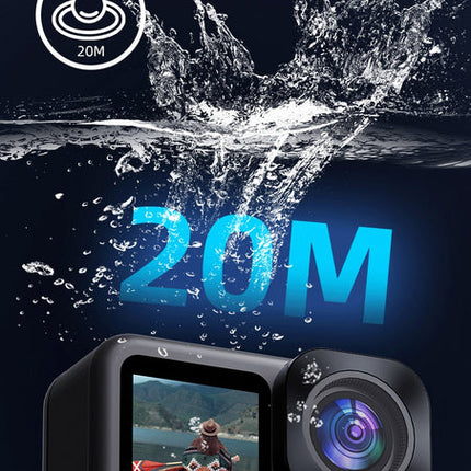 Waterproof 5K Action Camera with Dual Screens 4K60 Video & iSmart App Black
