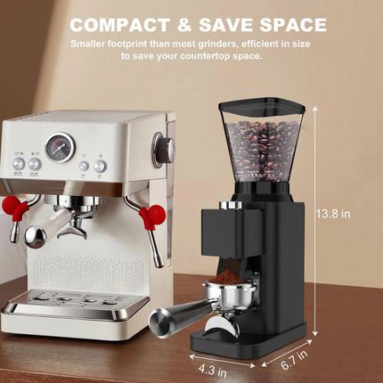 Stainless Steel Coffee Grinder with Adjustable Grinding and Precise Control