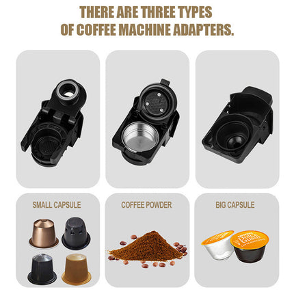 Automatic Espresso Coffee Machine 1450W Portable Single Serve Capsule & Ground Coffee Maker Stainless Steel