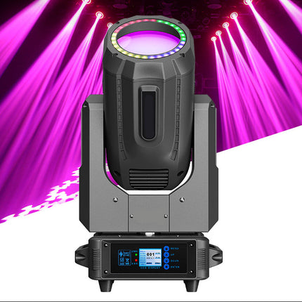 16-Channel DMX RGB LED Moving Head Stage Light with Prism, Gobos, and Strobe Effects