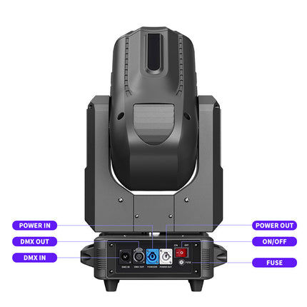 16-Channel DMX RGB LED Moving Head Stage Light with Prism, Gobos, and Strobe Effects