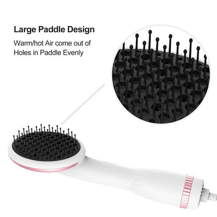 3-in-1 Hot Air Hair Dryer & Straightening Brush with Negative Ion Technology, 3 Speed Settings