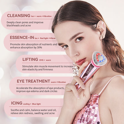 7-in-1 Portable Microcurrent Facial Lifting Device – Home Use Face Toner, 360g