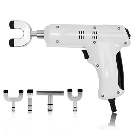 Portable Electric Muscle Massager 4 Interchangeable Heads 3 Speed Settings White