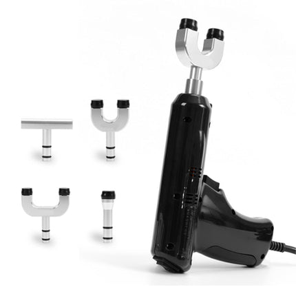 Portable Electric Massage Gun 350N Force 3 Speed Levels 4 Interchangeable Heads Black