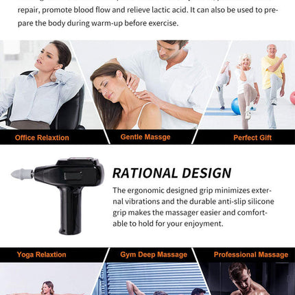 Portable Electric Muscle Massager with 16 Interchangeable Heads and 9 Speed Settings