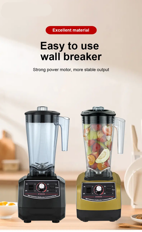 Countertop Blender 3L Adjustable Speed for Smoothies Sauces Ice Crushing Black