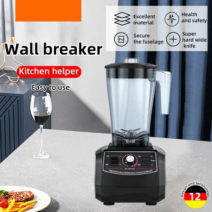 Countertop Blender 3L Adjustable Speed for Smoothies Sauces Ice Crushing Black