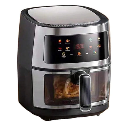 Large Capacity 5L Air Fryer 1350W with Clear Glass Panel and Touch Control Black