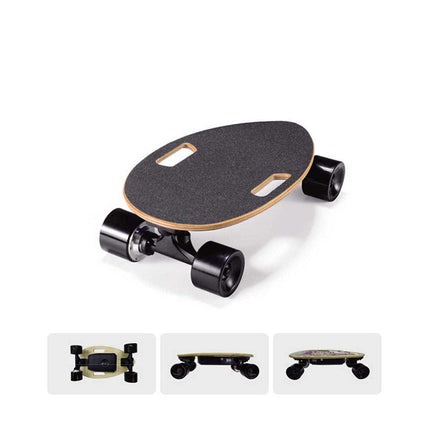 Compact Electric Skateboard with Egg-Shaped Maple Deck & Wireless Remote