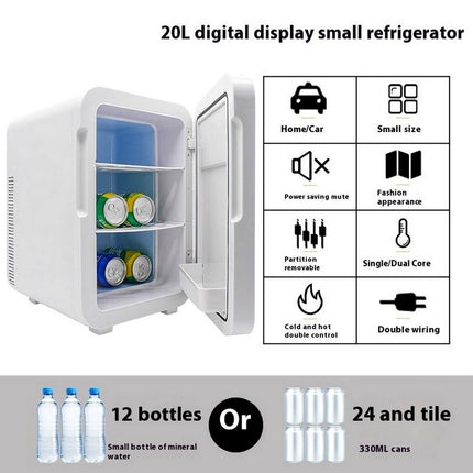 Compact 20L Mini Fridge with Adjustable Temperature – Car & Home Use