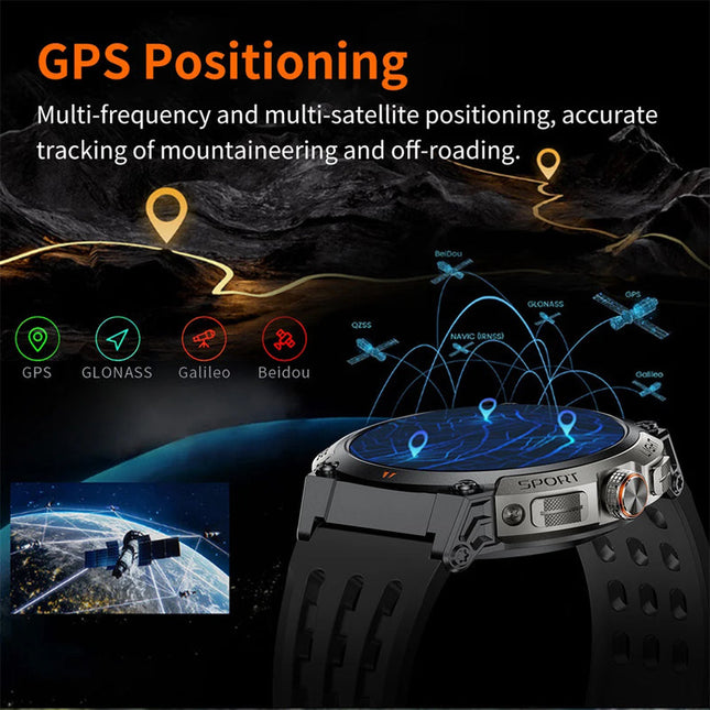 Touch Screen Smart Watch with 1.43-Inch AMOLED Display, IP68 Water Resistance, Fitness Tracking