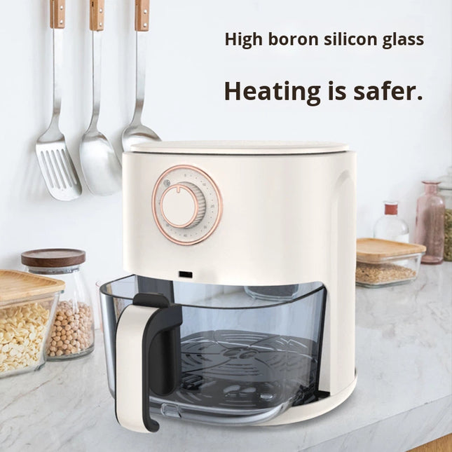 Compact 3L Manual Air Fryer with Dial Control – Space-Saving Design & 1300W Quick Cooking