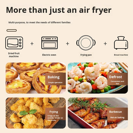 Compact 3L Manual Air Fryer with Dial Control – Space-Saving Design & 1300W Quick Cooking