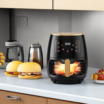6-Litre Smart Digital Air Fryer with Viewing Window, Touch Panel & Fast Airflow Cooking – Black
