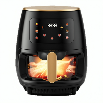 6-Litre Smart Digital Air Fryer with Viewing Window, Touch Panel & Fast Airflow Cooking – Black