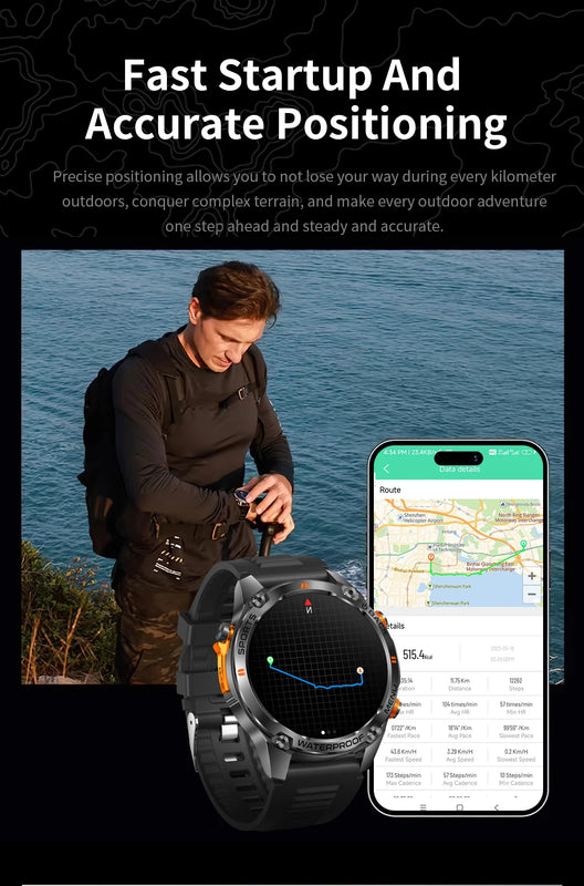 Waterproof Fitness Smart Watch 1.43 Inch Touch Screen AB5690G Chip Hband App