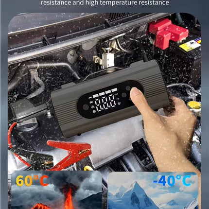 12000mAh 8-in-1 Car Emergency Jump Starter & Power Bank with 600A/1000A Boost and Tire Inflator