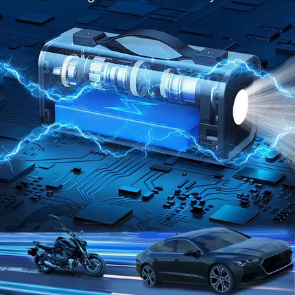 12000mAh 8-in-1 Car Emergency Jump Starter & Power Bank with 600A/1000A Boost and Tire Inflator
