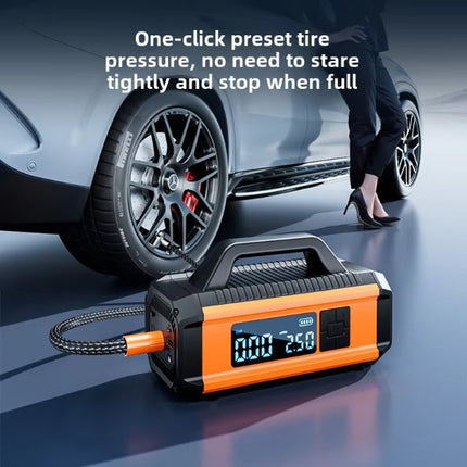 Multi-Function 10000mAh Car Jump Starter with Digital Tire Inflator and Pressure Gauge