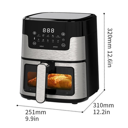 5L Hot Air Fryer – Wide Temperature Control, Low Noise Operation, Grey