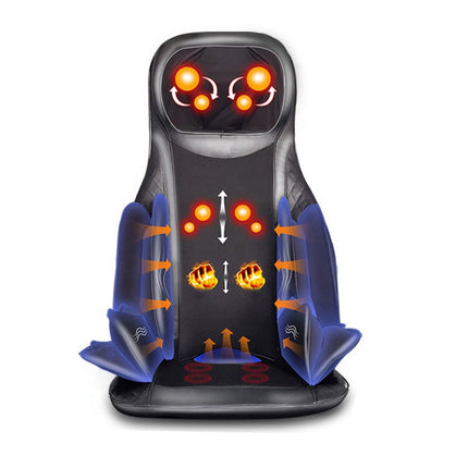 Portable Electric Lumbar Massage Cushion with Heat, Airbag Compression & Full Back Kneading
