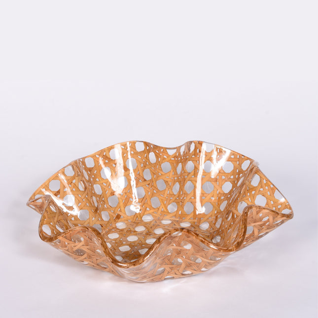 Rattan Acrylic Tray for Home or Restaurant Decorative Durable Dining Serving Tray