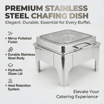 Premium Stainless Steel Chafing Dish Buffet Warmer with Manual Temperature Control