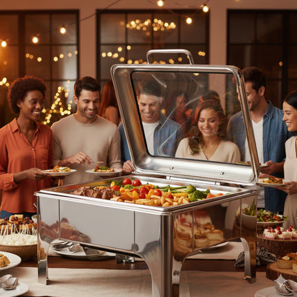 Premium Stainless Steel Chafing Dish Buffet Warmer with Manual Temperature Control