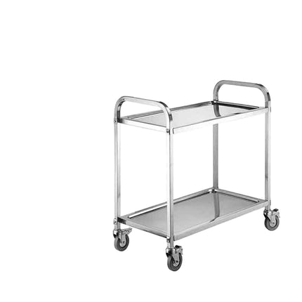 Stainless Steel Utility Trolley Cart with Locking Casters and 300kg Load Capacity