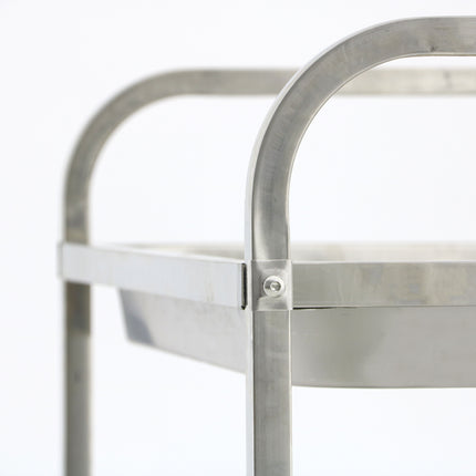 Stainless Steel Dining & Transport Cart Trolley with Lockable Wheels