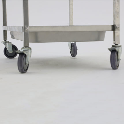 Stainless Steel Dining & Transport Cart Trolley with Lockable Wheels