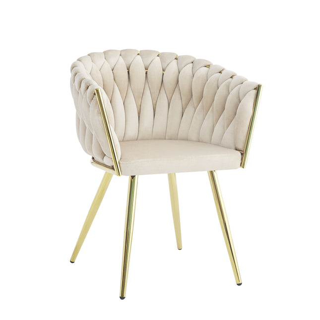 Modern Upholstered Fabric Dining Chair with Metal Legs for Home and Commercial Use